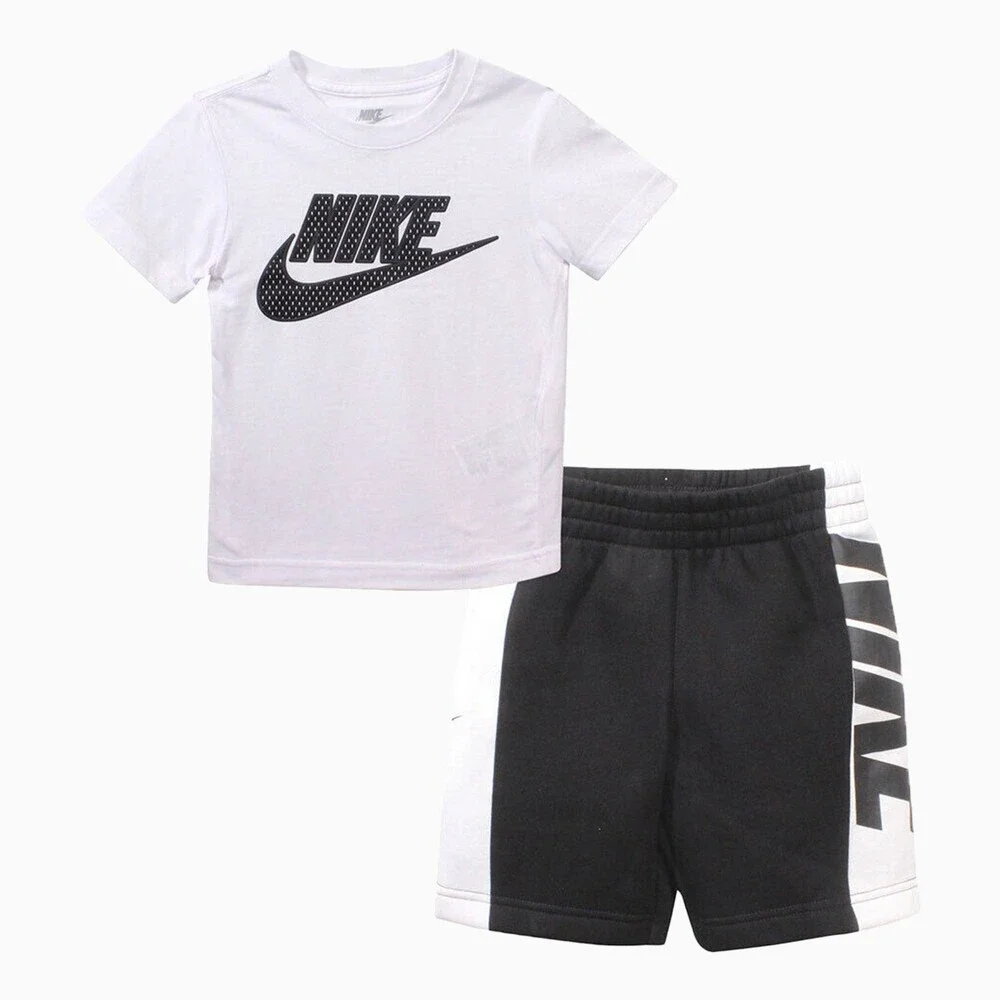 Nike Sportswear Amplify 2-Piece Set Little Kids 4 Black White Activewear FROG83 - Picture 8 of 12